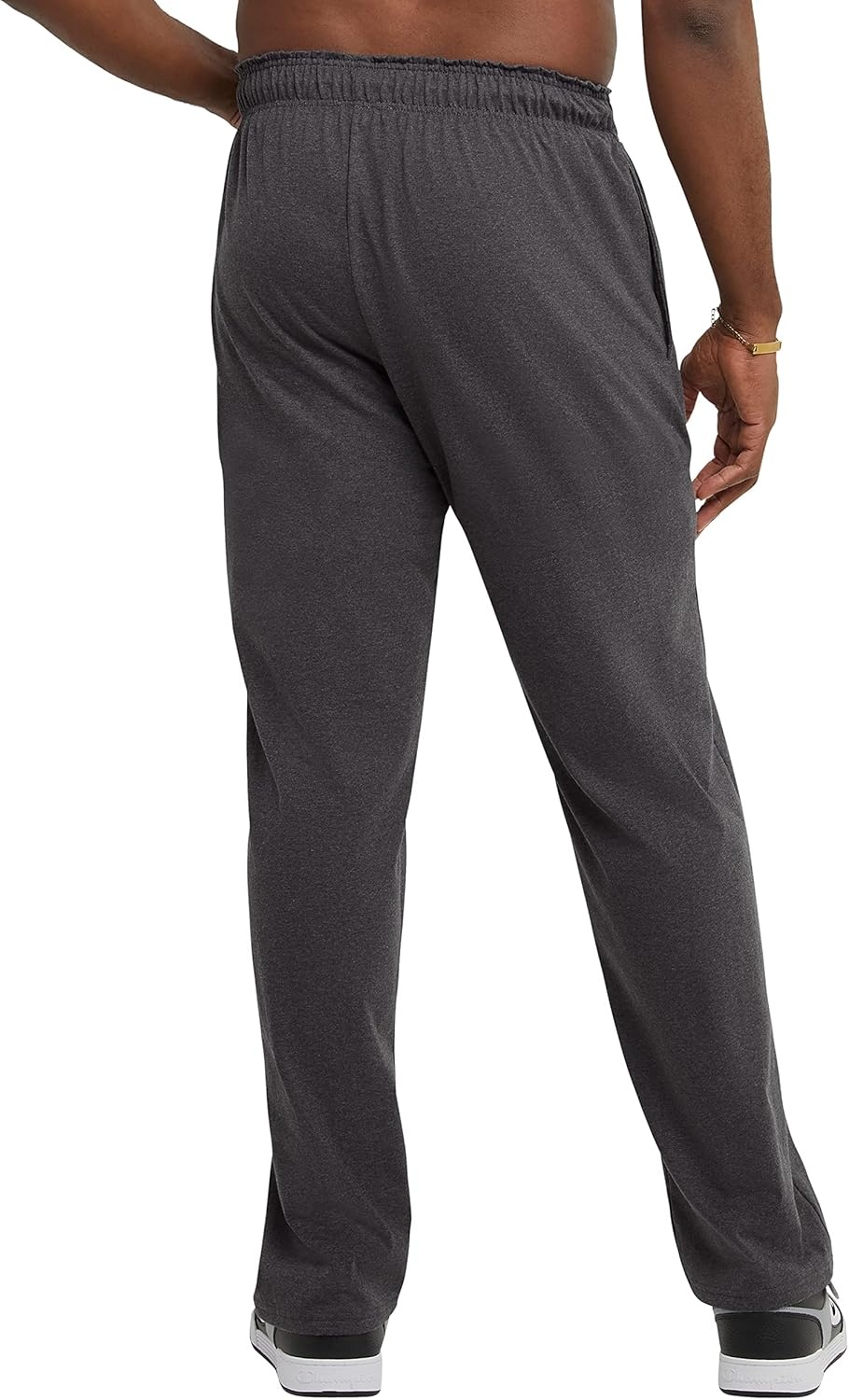 image:imageChampion Mens OpenBottom Lounge Pants Standard Fit Lightweight 100 Cotton Available in Regular and Big amp TallGranite Gray Heather