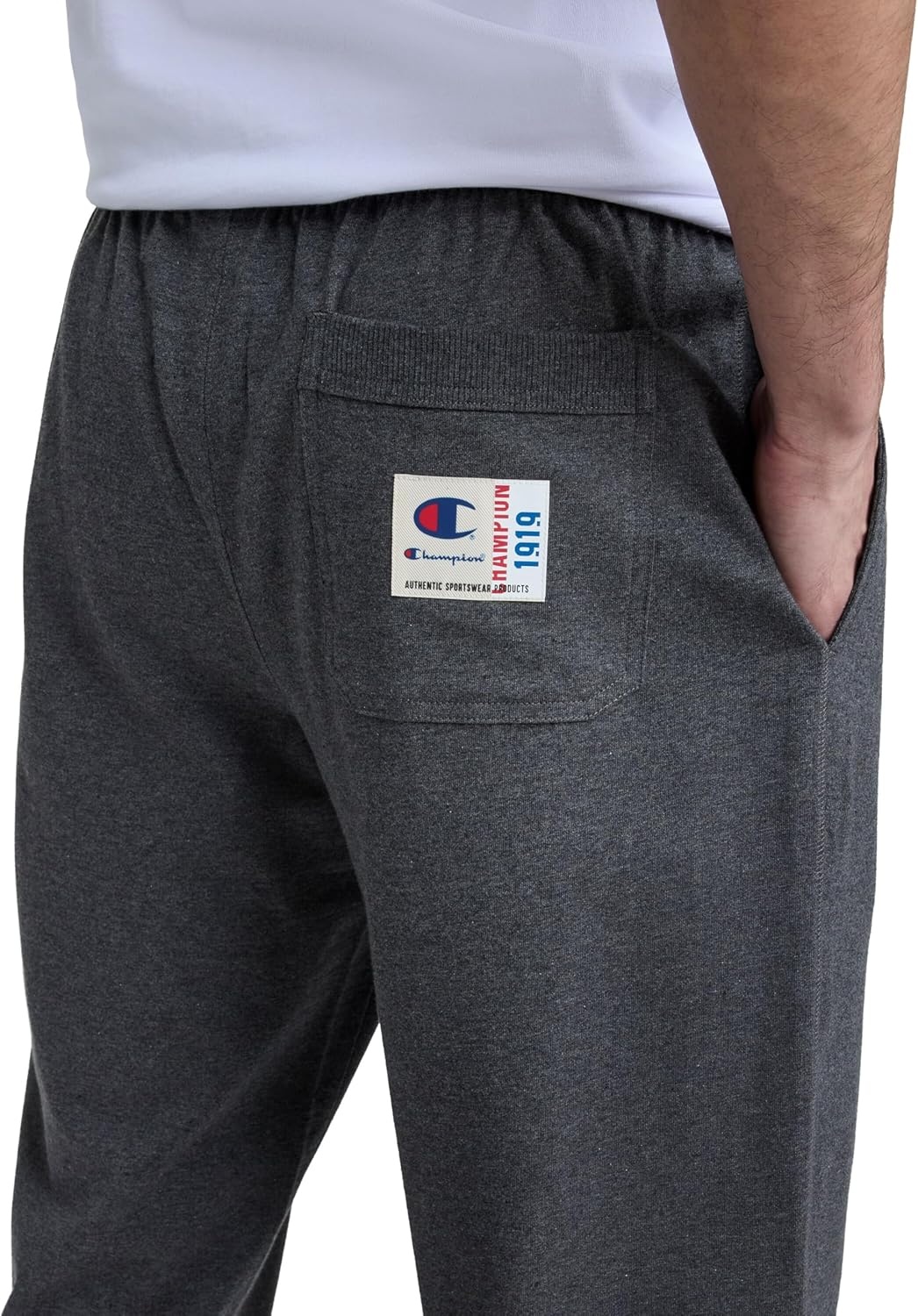 image:imageChampion Mens OpenBottom Lounge Pants Standard Fit Lightweight 100 Cotton Available in Regular and Big amp TallGranite Heather