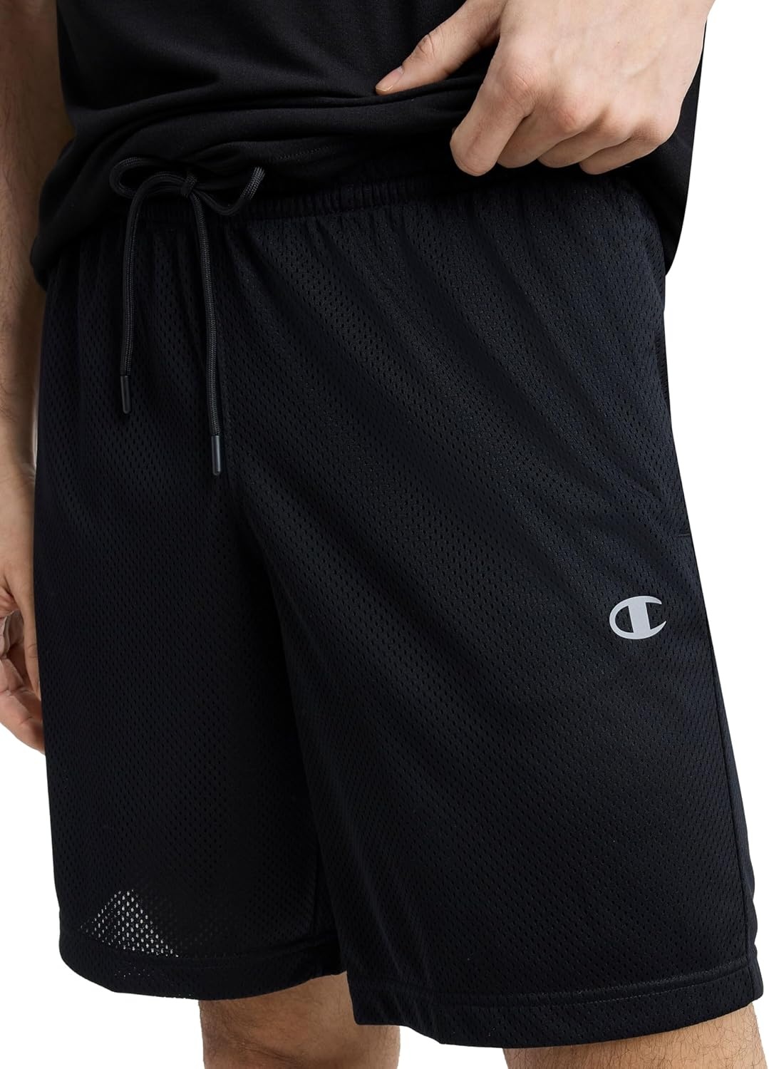 image:imageChampion Mens Performance 9 Mesh Shorts Standard Fit Lightweight Available in Regular and Big amp TallBlack C Logo