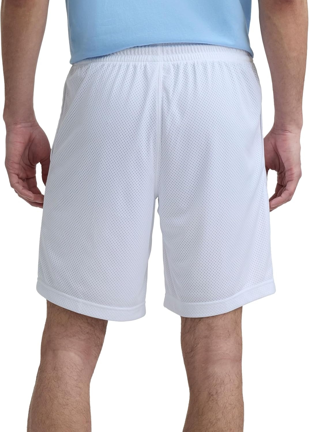 image:imageChampion Mens Performance 9 Mesh Shorts Standard Fit Lightweight Available in Regular and Big amp TallBright White C Logo