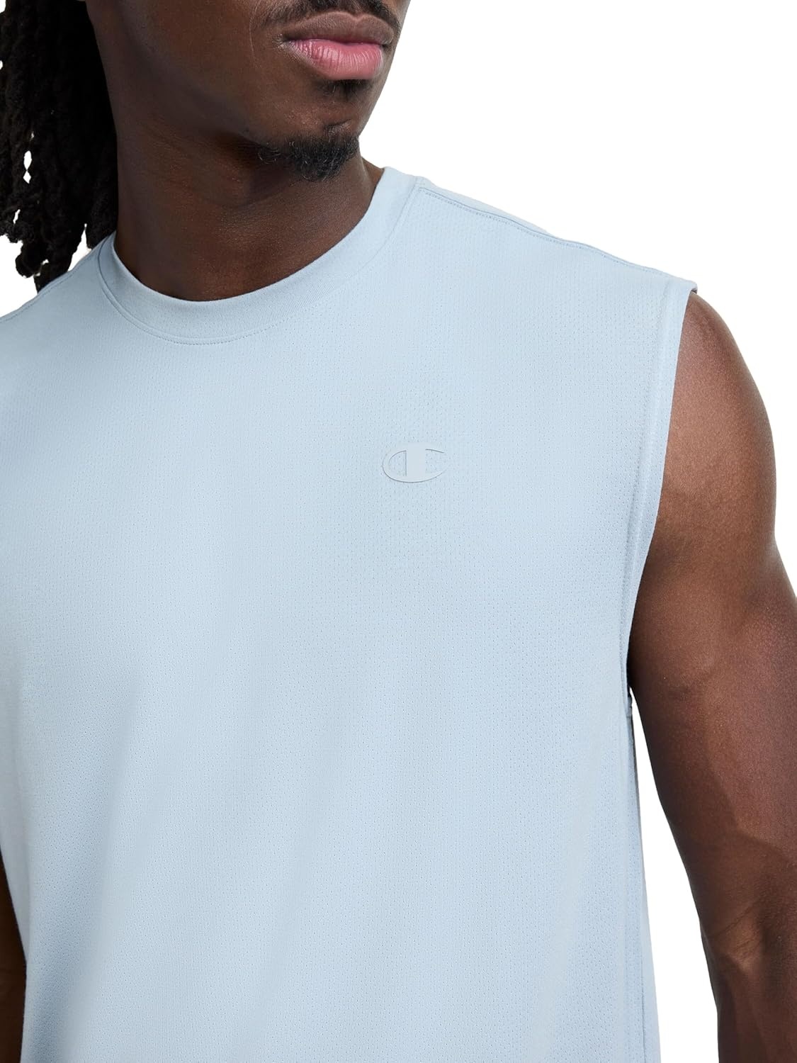 image:imageChampion Mens Performance Sport Crewneck Muscle Tee Standard Fit Lightweight BreathableQuarry