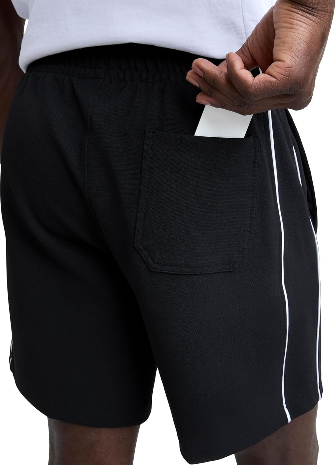 image:imageChampion Mens Pintuck 9 Short with Piping Standard FitBlack