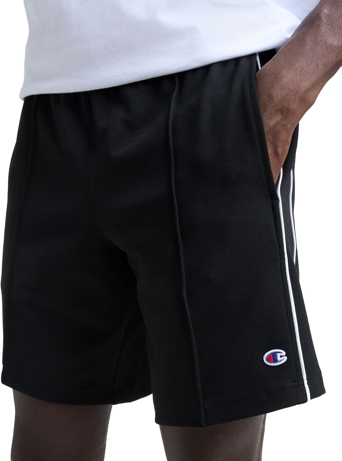 image:imageChampion Mens Pintuck 9 Short with Piping Standard FitBlack