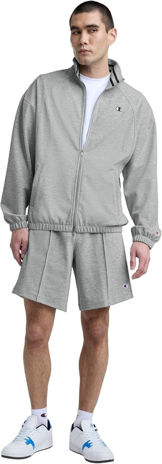 image:imageChampion Mens Pintuck 9 Short with Piping Standard FitOxford Gray Heather