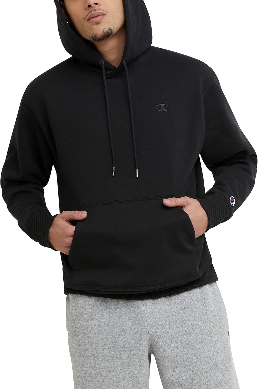 image:imageChampion Mens Pullover Fleece Hoodie Standard Fit Midweight C Logo Available in Regular and Big amp TallBlack