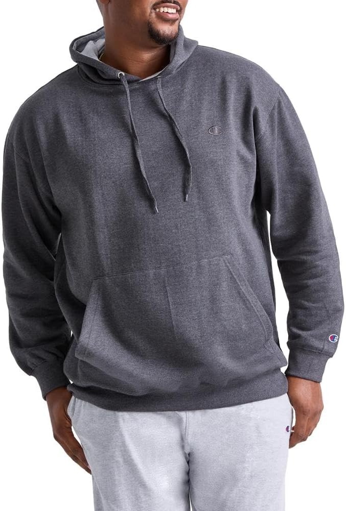 image:imageChampion Mens Pullover Fleece Hoodie Standard Fit Midweight C Logo Available in Regular and Big amp TallGranite Heather C Logo