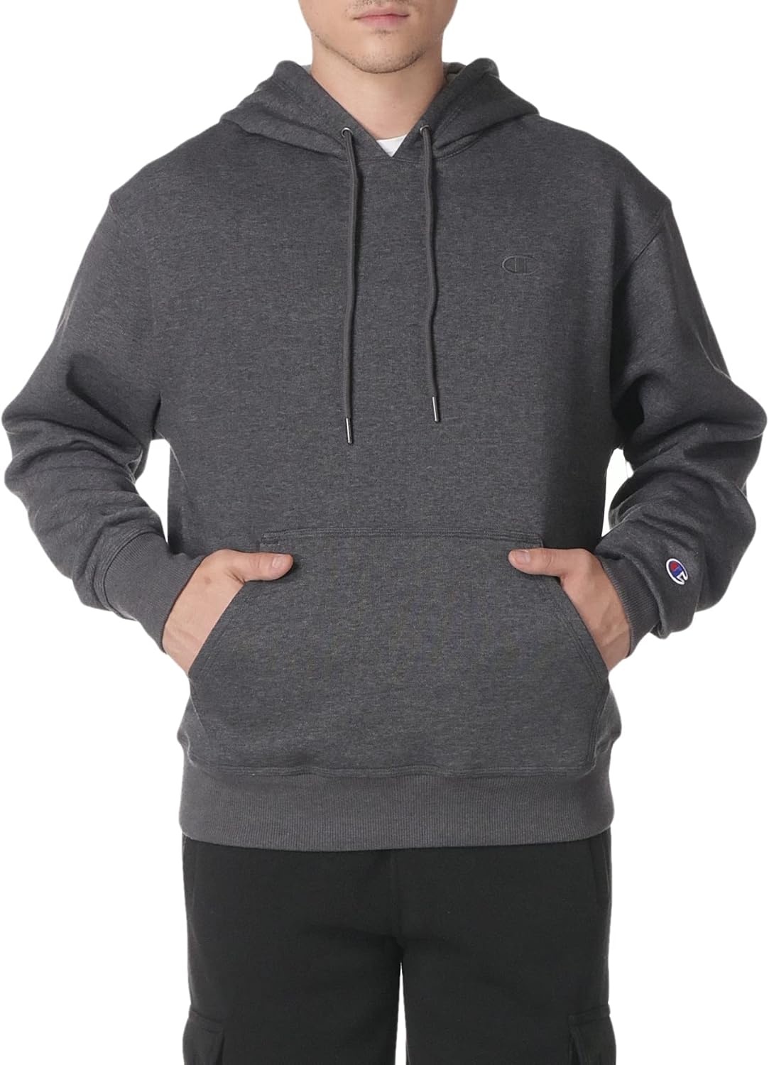 image:imageChampion Mens Pullover Fleece Hoodie Standard Fit Midweight C Logo Available in Regular and Big amp TallGranite Heather