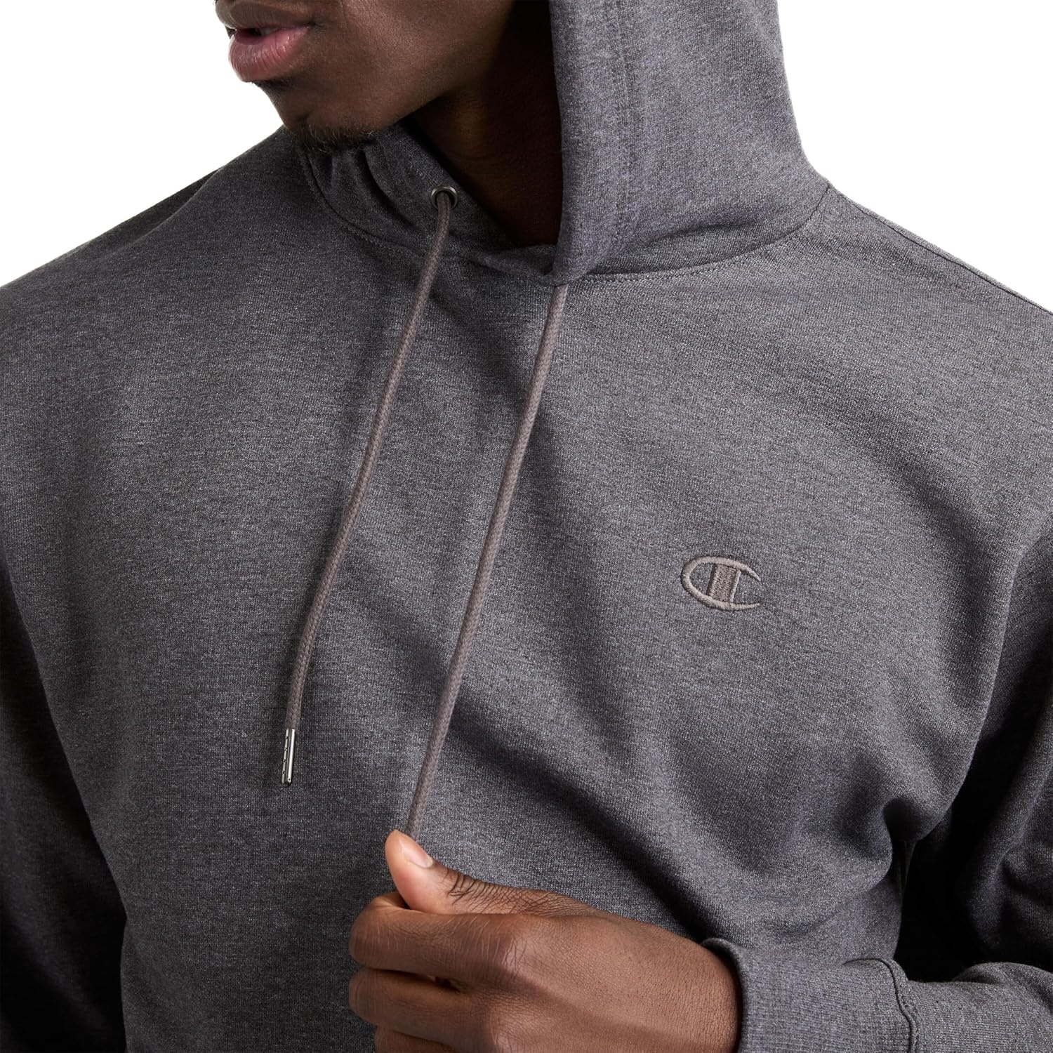 image:imageChampion Mens Pullover Fleece Hoodie Standard Fit Midweight C Logo Available in Regular and Big amp TallGranite Heather