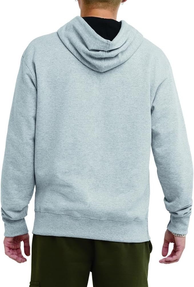 image:imageChampion Mens Pullover Fleece Hoodie Standard Fit Midweight C Logo Available in Regular and Big amp TallPlatinum Silver Heather