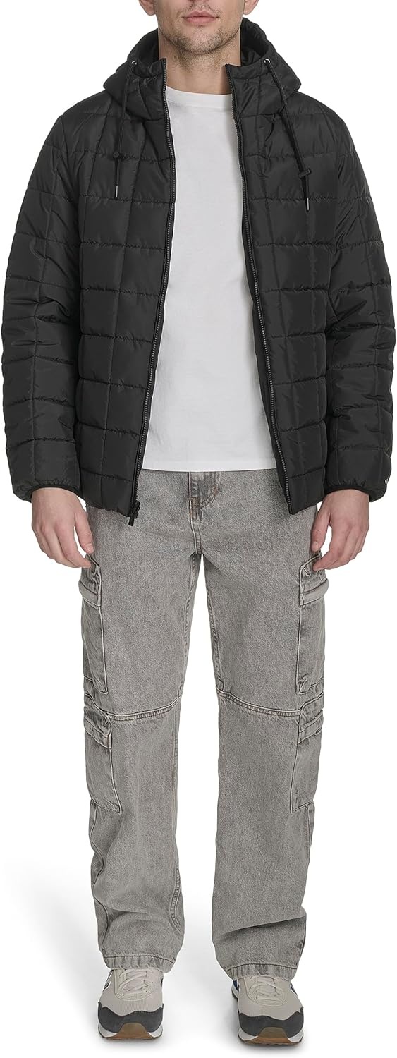 image:imageChampion Mens Reversible Box Quilted Hooded JacketBlackBlack