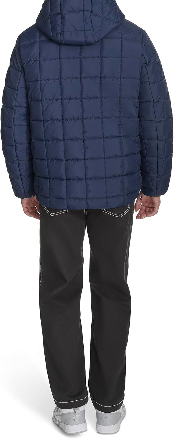 image:imageChampion Mens Reversible Box Quilted Hooded JacketNavyRed