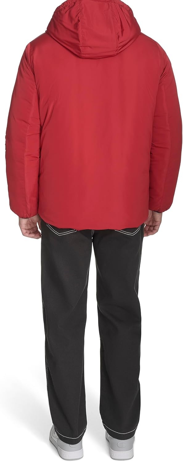 image:imageChampion Mens Reversible Box Quilted Hooded JacketNavyRed