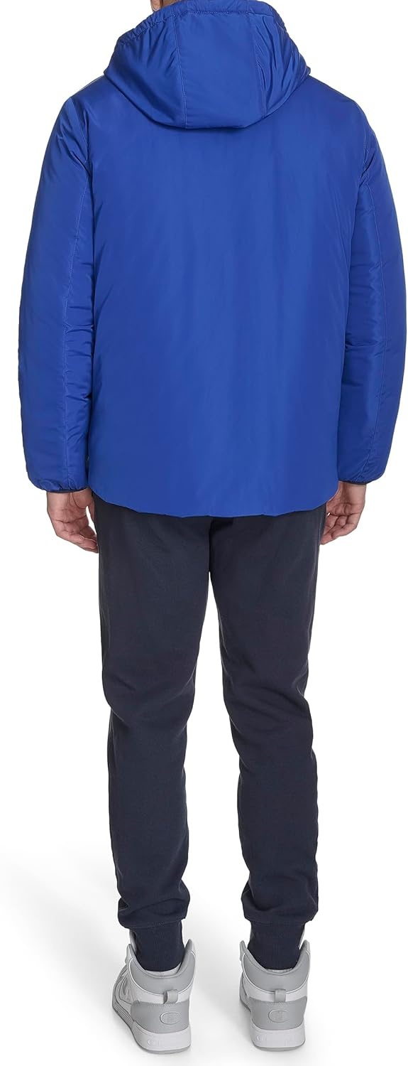 image:imageChampion Mens Reversible Box Quilted Hooded JacketNavyRoyal Blue