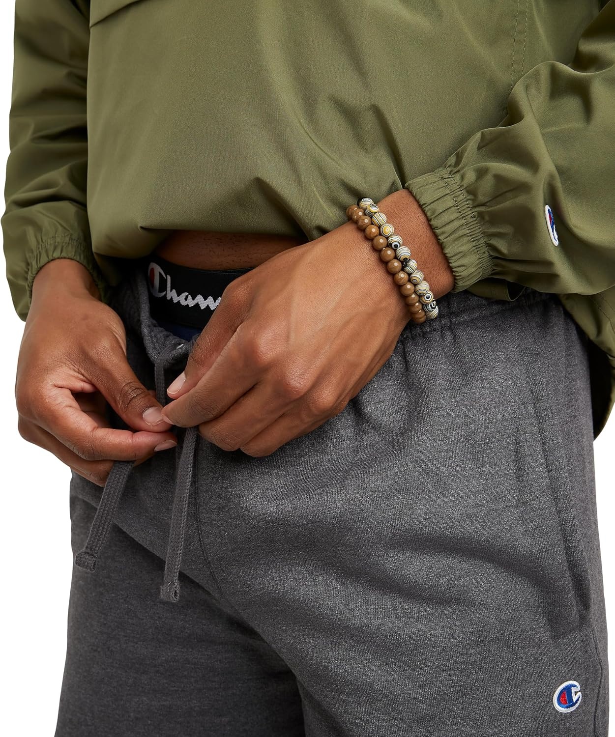 image:imageChampion Mens Shorts Fleece Midweight Shorts Athletic Shorts With Pockets Reg Or Big amp TallGranite Heather C Patch Logo