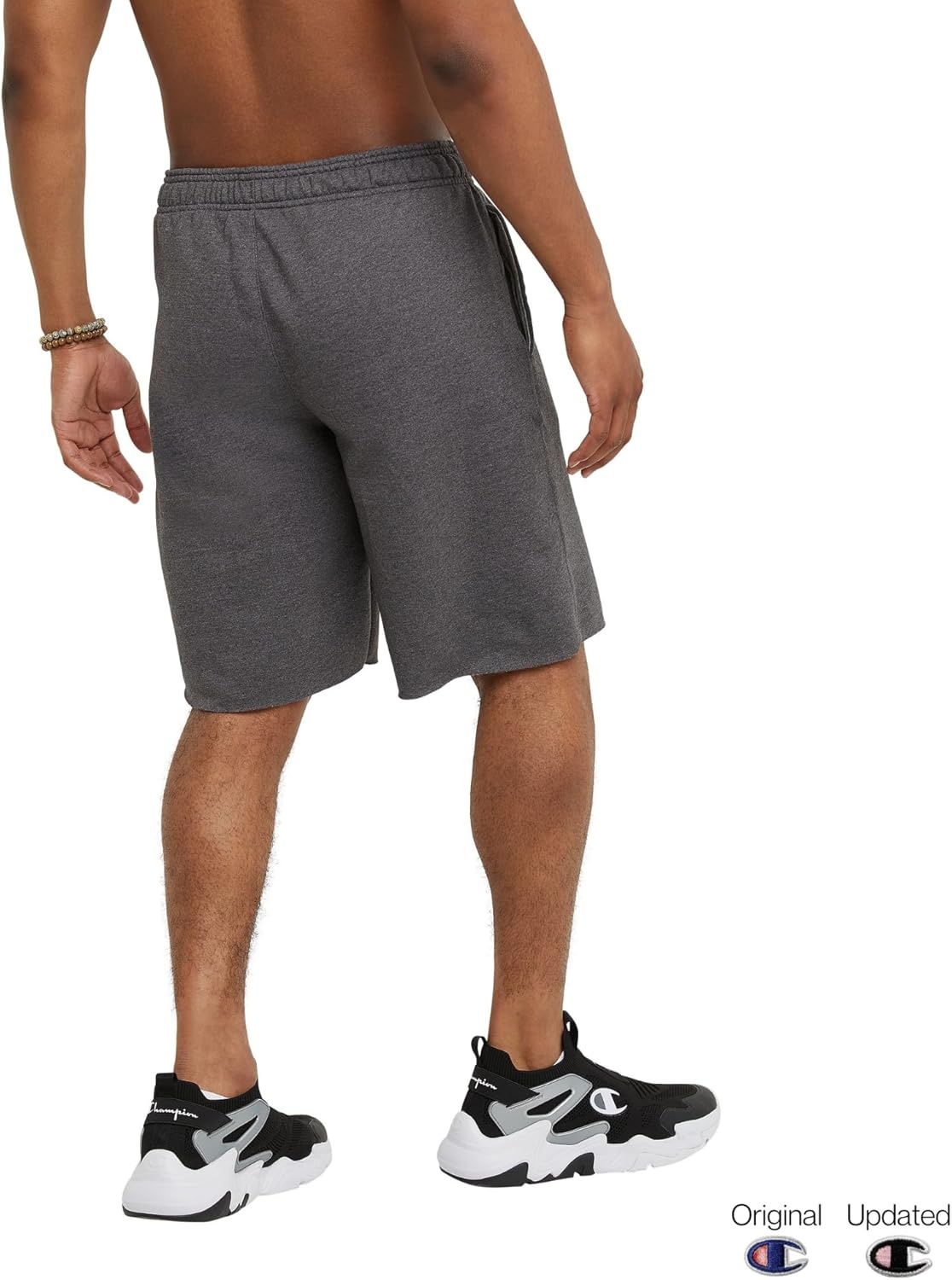 image:imageChampion Mens Shorts Fleece Midweight Shorts Athletic Shorts With Pockets Reg Or Big amp TallGranite Heather C Patch Logo