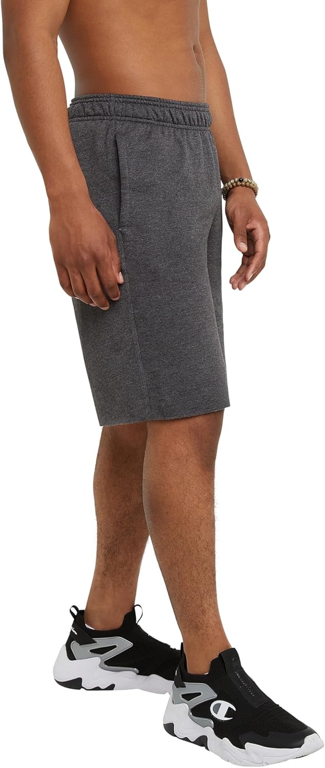 image:imageChampion Mens Shorts Fleece Midweight Shorts Athletic Shorts With Pockets Reg Or Big amp TallGranite Heather C Patch Logo