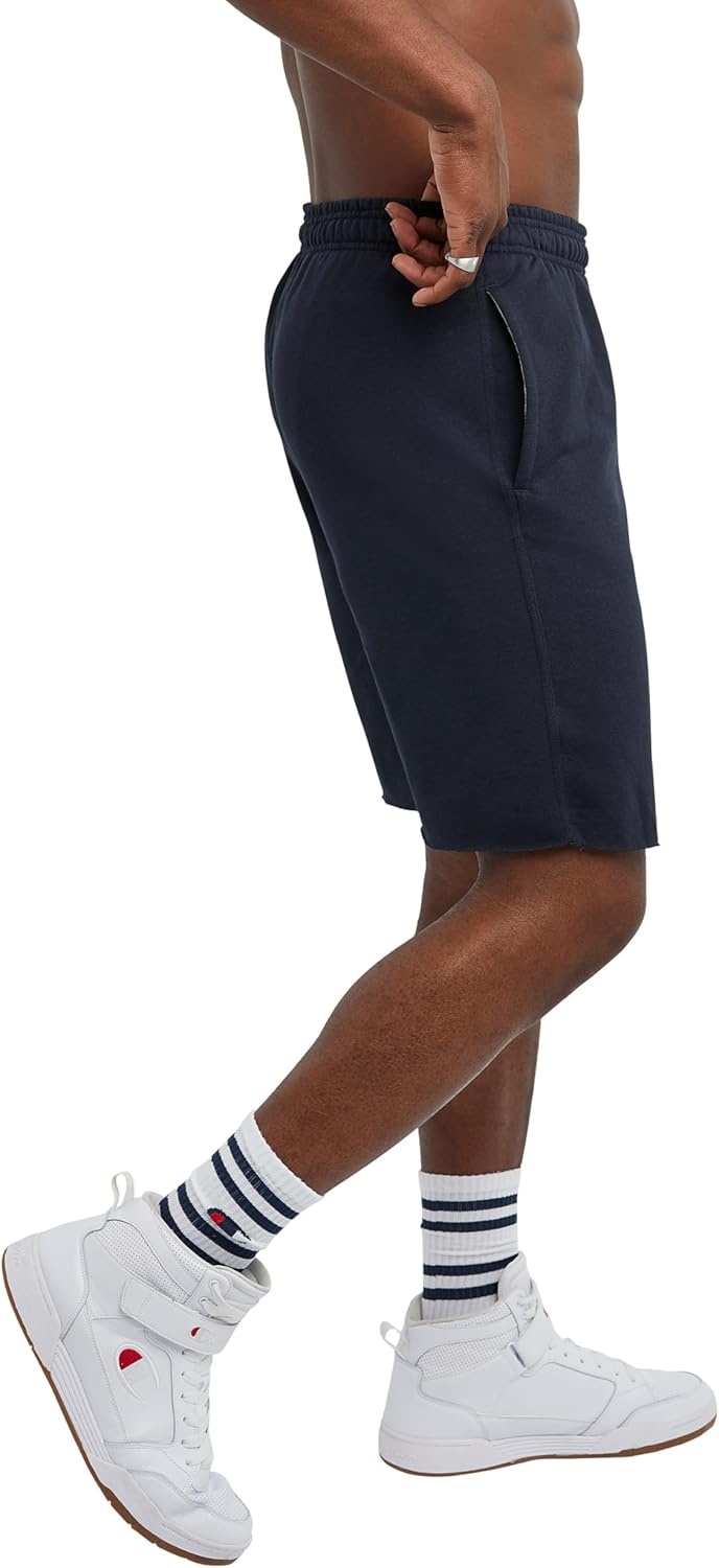 image:imageChampion Mens Shorts Fleece Midweight Shorts Athletic Shorts With Pockets Reg Or Big amp TallNavy C Patch Logo