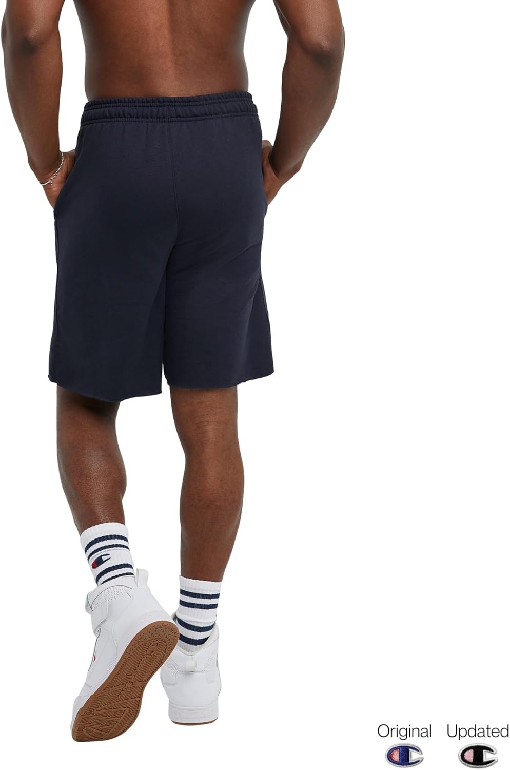 image:imageChampion Mens Shorts Fleece Midweight Shorts Athletic Shorts With Pockets Reg Or Big amp TallNavy C Patch Logo