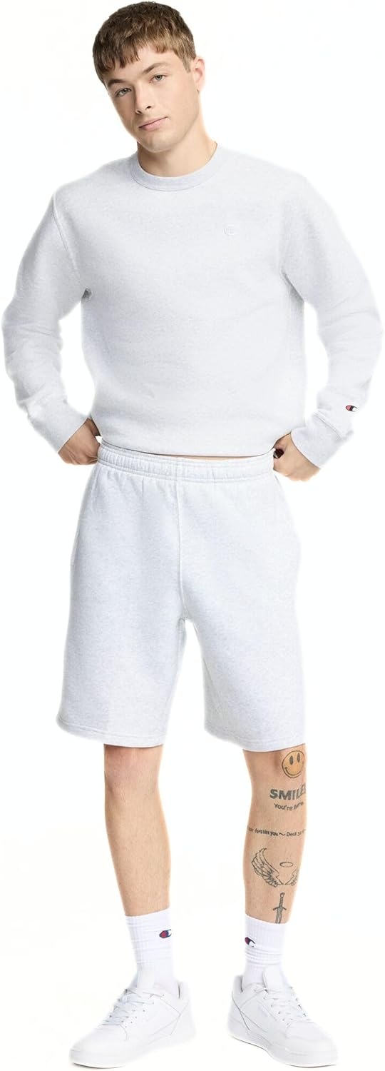 image:imageChampion Mens Shorts Fleece Midweight Shorts Athletic Shorts With Pockets Reg Or Big amp TallPlatinum Silver Heather