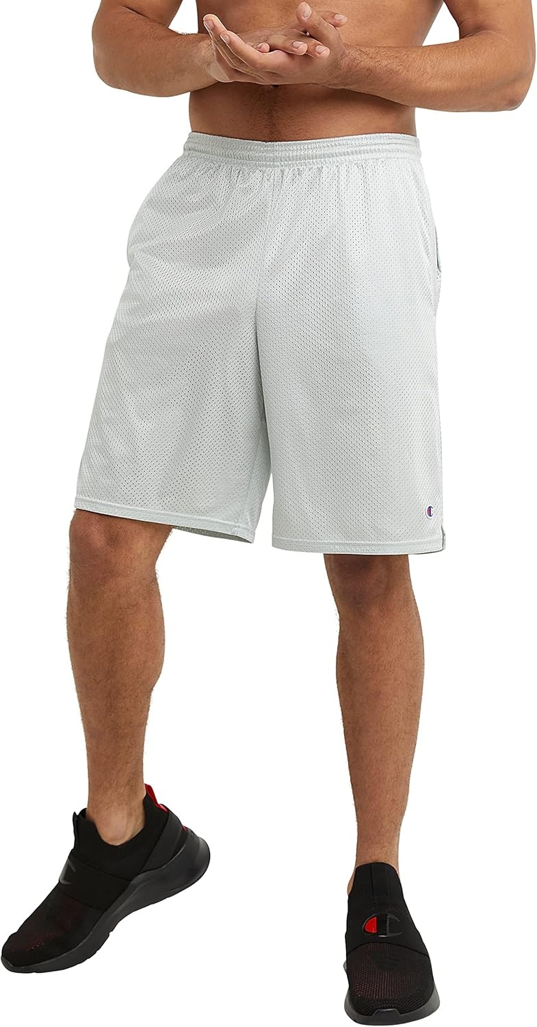 image:imageChampion Mens Shorts Mens Mesh Gym Shorts Lightweight Athletic Shorts Reg Or Big amp TallAthletic Gray C Patch Logo