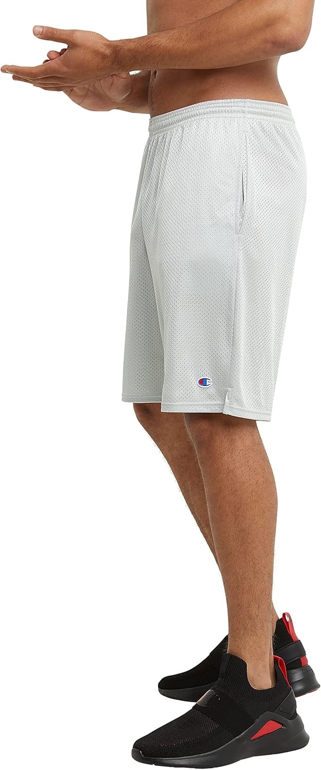 image:imageChampion Mens Shorts Mens Mesh Gym Shorts Lightweight Athletic Shorts Reg Or Big amp TallAthletic Gray C Patch Logo
