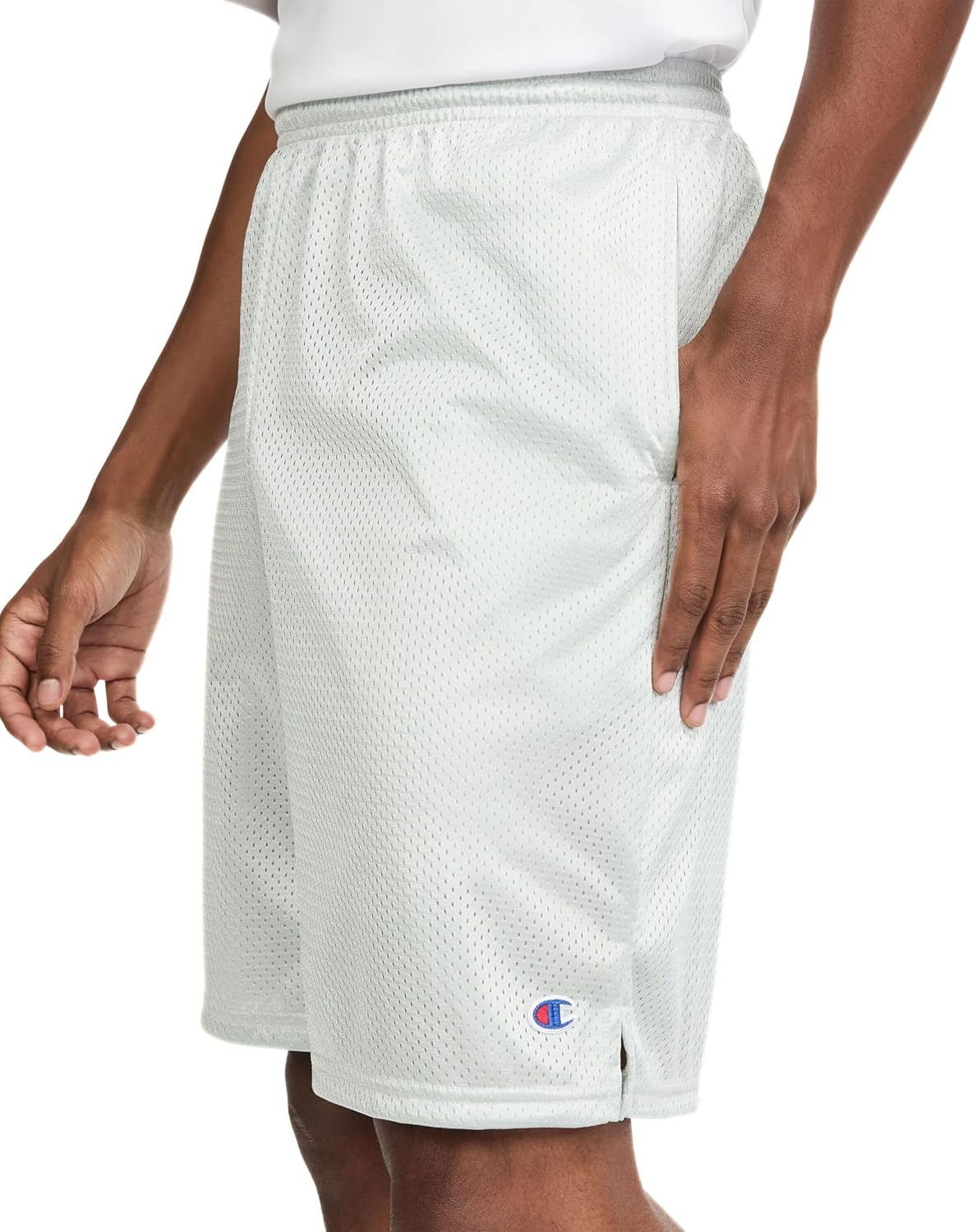 image:imageChampion Mens Shorts Mens Mesh Gym Shorts Lightweight Athletic Shorts Reg Or Big amp TallAthletic Gray C Patch Logo