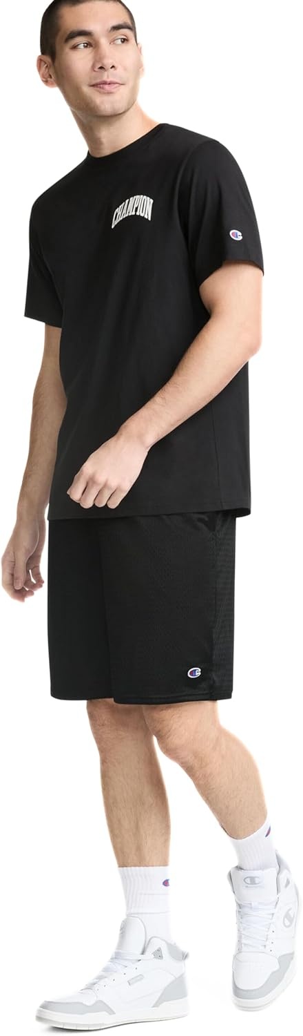 image:imageChampion Mens Shorts Mens Mesh Gym Shorts Lightweight Athletic Shorts Reg Or Big amp TallBlack C Patch Logo