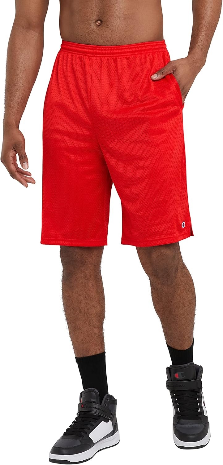 image:imageChampion Mens Shorts Mens Mesh Gym Shorts Lightweight Athletic Shorts Reg Or Big amp TallCrimson C Patch Logo