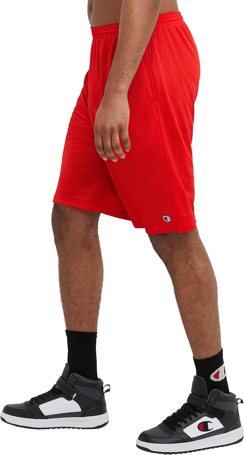 image:imageChampion Mens Shorts Mens Mesh Gym Shorts Lightweight Athletic Shorts Reg Or Big amp TallCrimson C Patch Logo