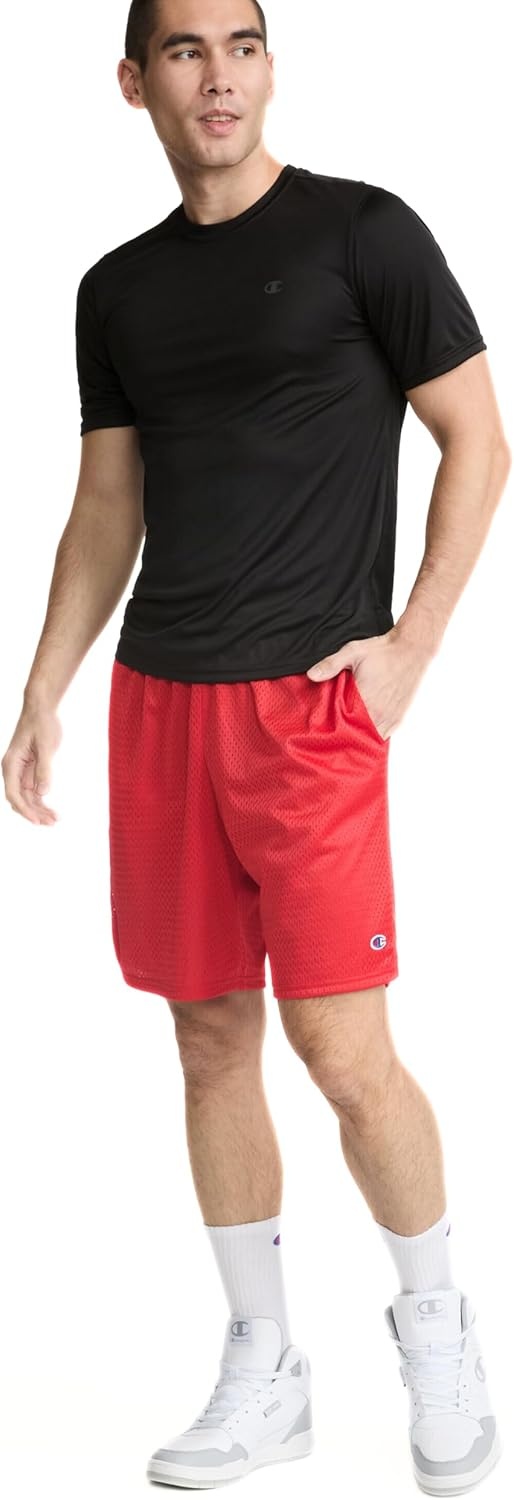 image:imageChampion Mens Shorts Mens Mesh Gym Shorts Lightweight Athletic Shorts Reg Or Big amp TallCrimson C Patch Logo