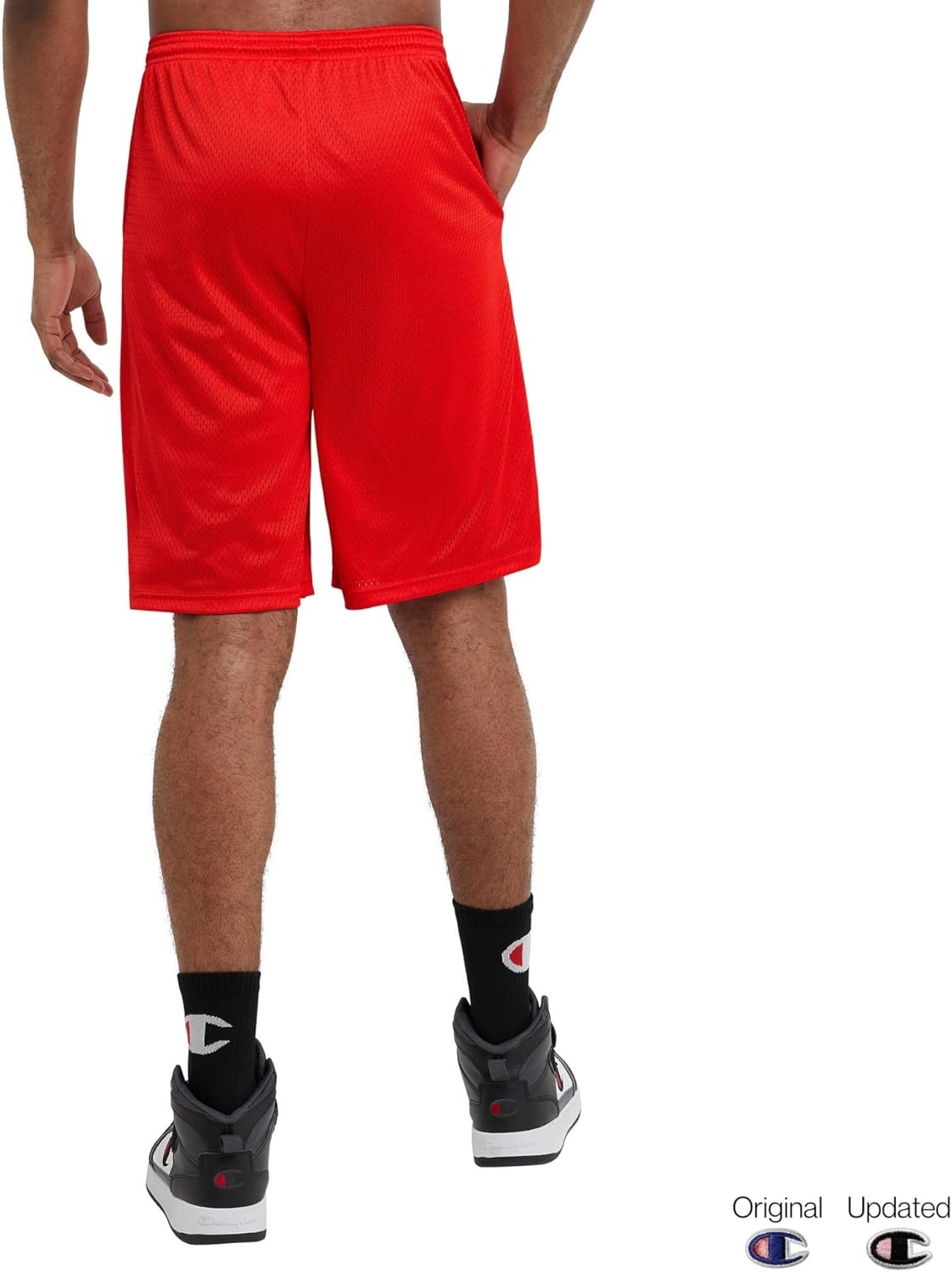 image:imageChampion Mens Shorts Mens Mesh Gym Shorts Lightweight Athletic Shorts Reg Or Big amp TallCrimson C Patch Logo