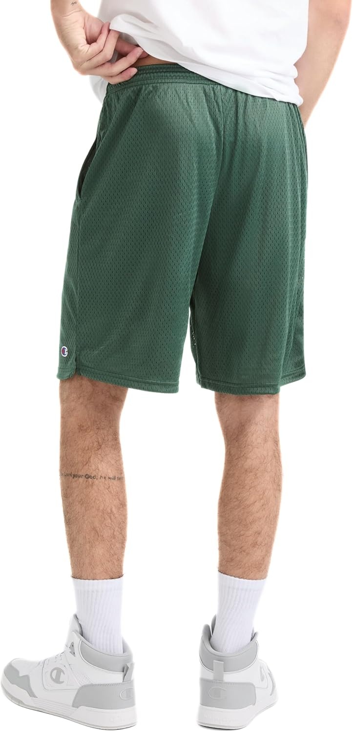 image:imageChampion Mens Shorts Mens Mesh Gym Shorts Lightweight Athletic Shorts Reg Or Big amp TallDark Green C Patch Logo