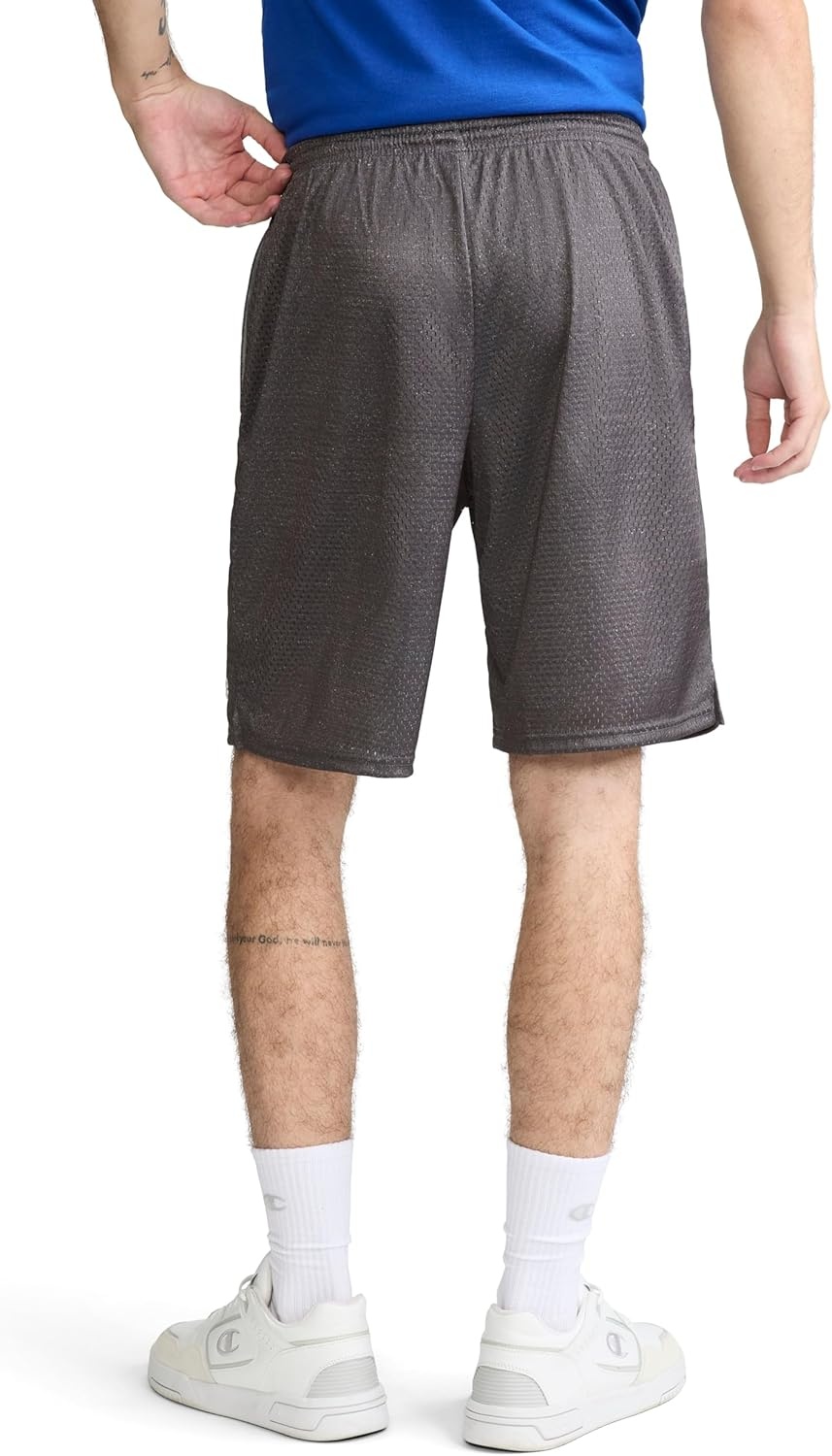 image:imageChampion Mens Shorts Mens Mesh Gym Shorts Lightweight Athletic Shorts Reg Or Big amp TallGranite Heather C Patch Logo