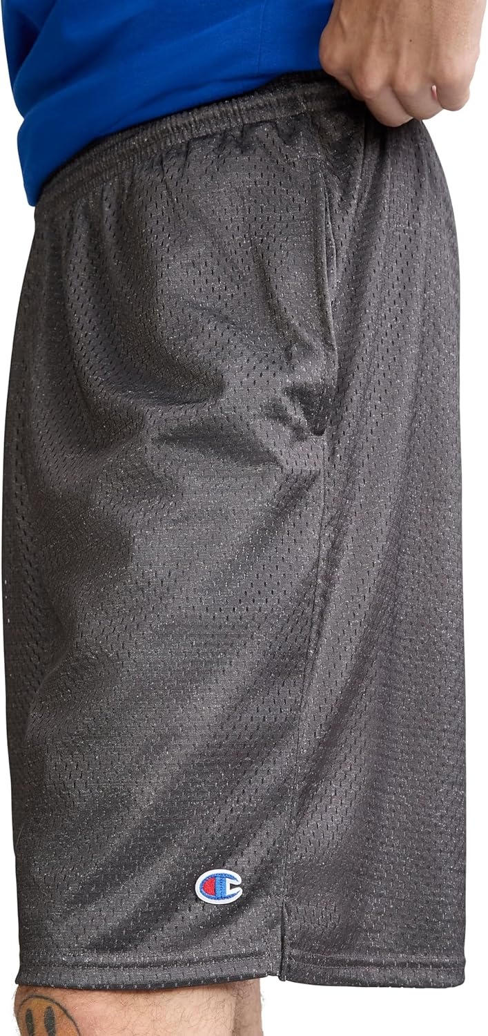 image:imageChampion Mens Shorts Mens Mesh Gym Shorts Lightweight Athletic Shorts Reg Or Big amp TallGranite Heather C Patch Logo