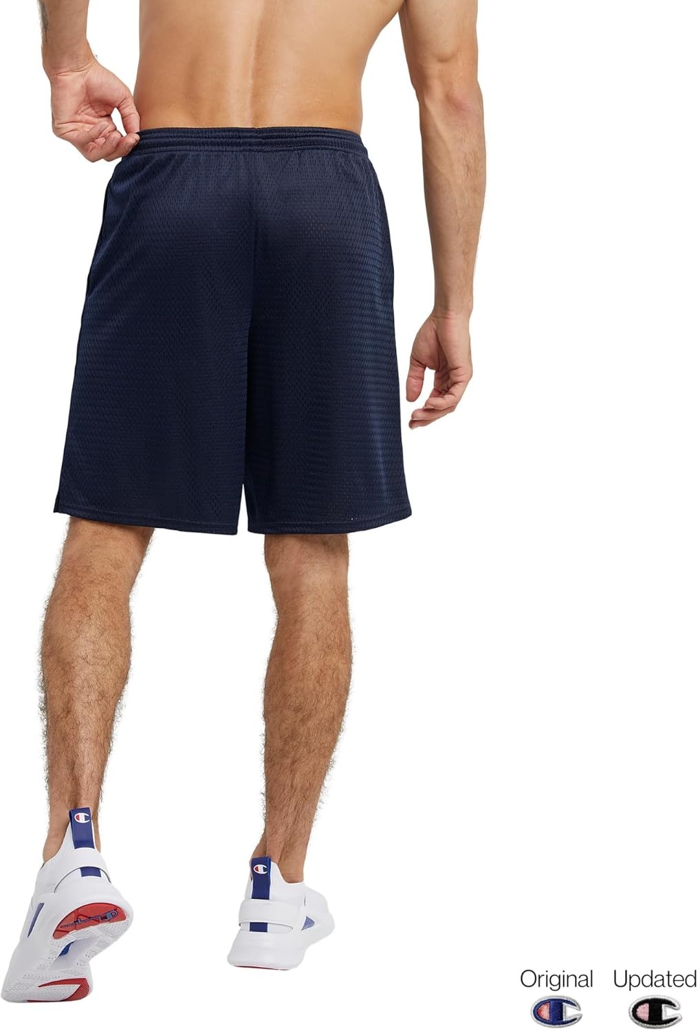 image:imageChampion Mens Shorts Mens Mesh Gym Shorts Lightweight Athletic Shorts Reg Or Big amp TallNavy C Patch Logo
