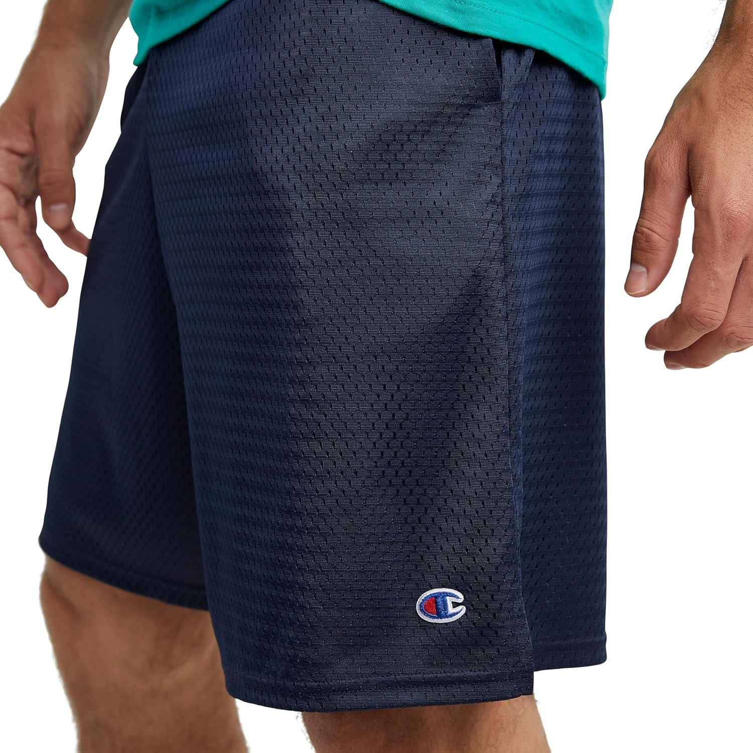 image:imageChampion Mens Shorts Mens Mesh Gym Shorts Lightweight Athletic Shorts Reg Or Big amp TallNavy C Patch Logo