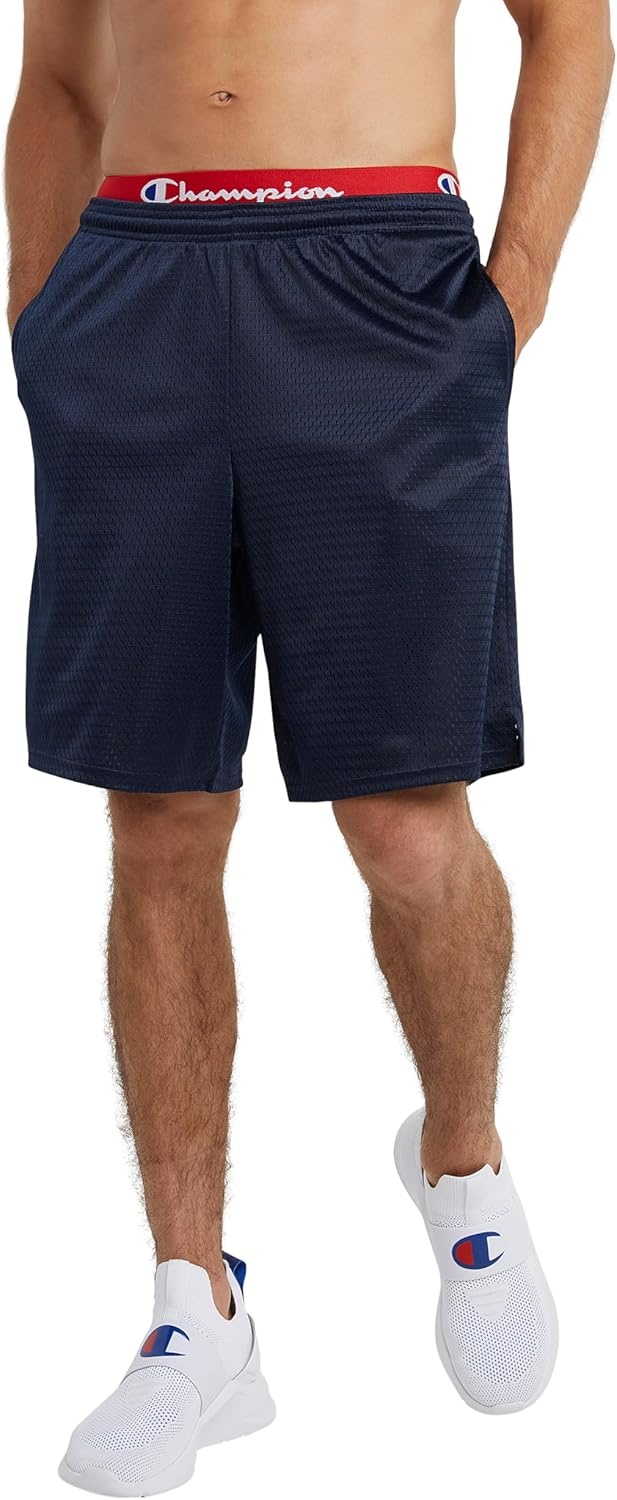 image:imageChampion Mens Shorts Mens Mesh Gym Shorts Lightweight Athletic Shorts Reg Or Big amp TallNavy C Patch Logo