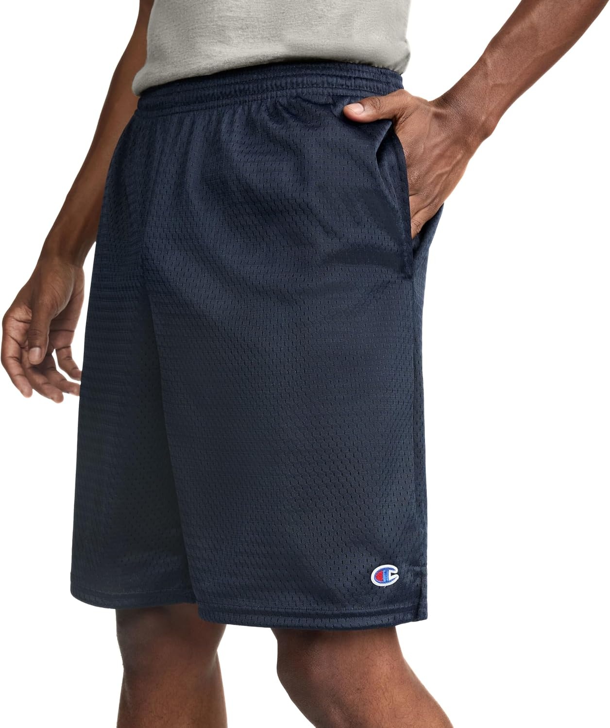 image:imageChampion Mens Shorts Mens Mesh Gym Shorts Lightweight Athletic Shorts Reg Or Big amp TallNavy C Patch Logo
