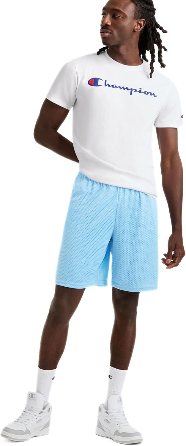 image:imageChampion Mens Shorts Mens Mesh Gym Shorts Lightweight Athletic Shorts Reg Or Big amp TallSwiss Blue C Patch Logo