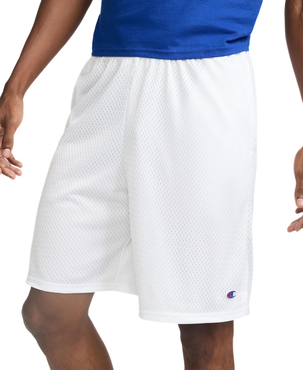 image:imageChampion Mens Shorts Mens Mesh Gym Shorts Lightweight Athletic Shorts Reg Or Big amp TallWhite C Patch Logo