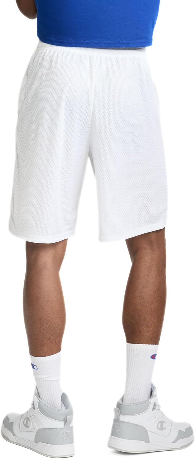 image:imageChampion Mens Shorts Mens Mesh Gym Shorts Lightweight Athletic Shorts Reg Or Big amp TallWhite C Patch Logo