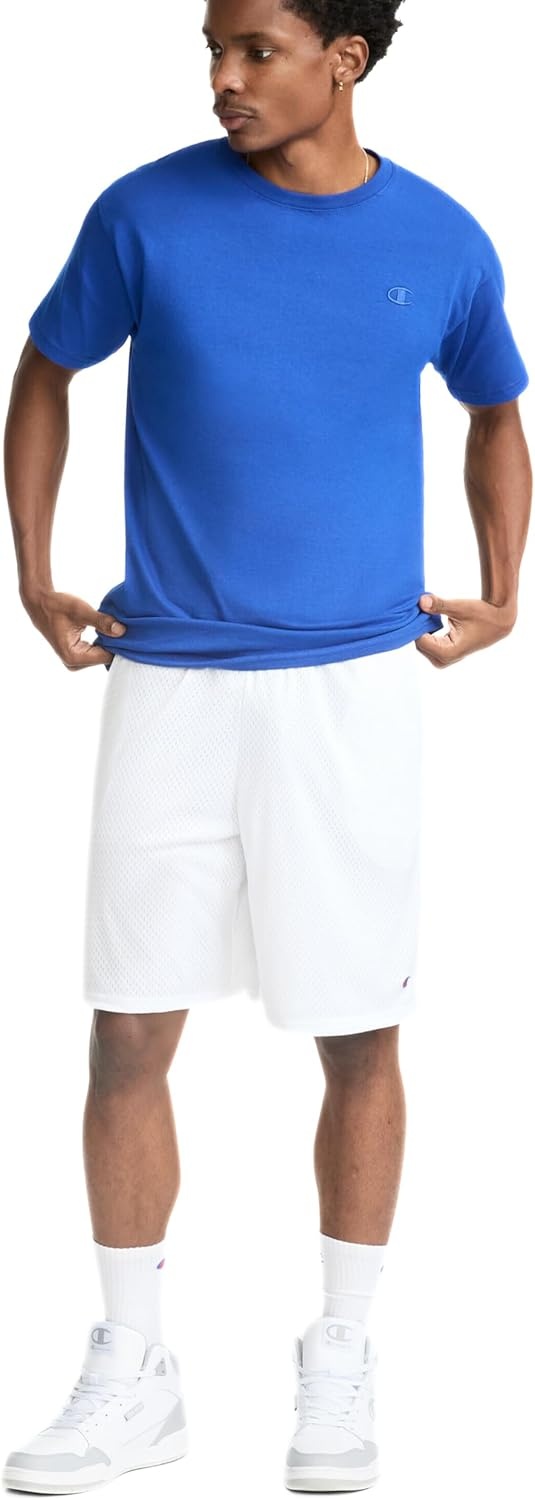 image:imageChampion Mens Shorts Mens Mesh Gym Shorts Lightweight Athletic Shorts Reg Or Big amp TallWhite C Patch Logo