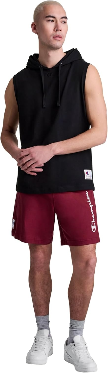 image:imageChampion Mens Sleeveless TShirt Hoodie Standard Fit LightweightBlack C Logo