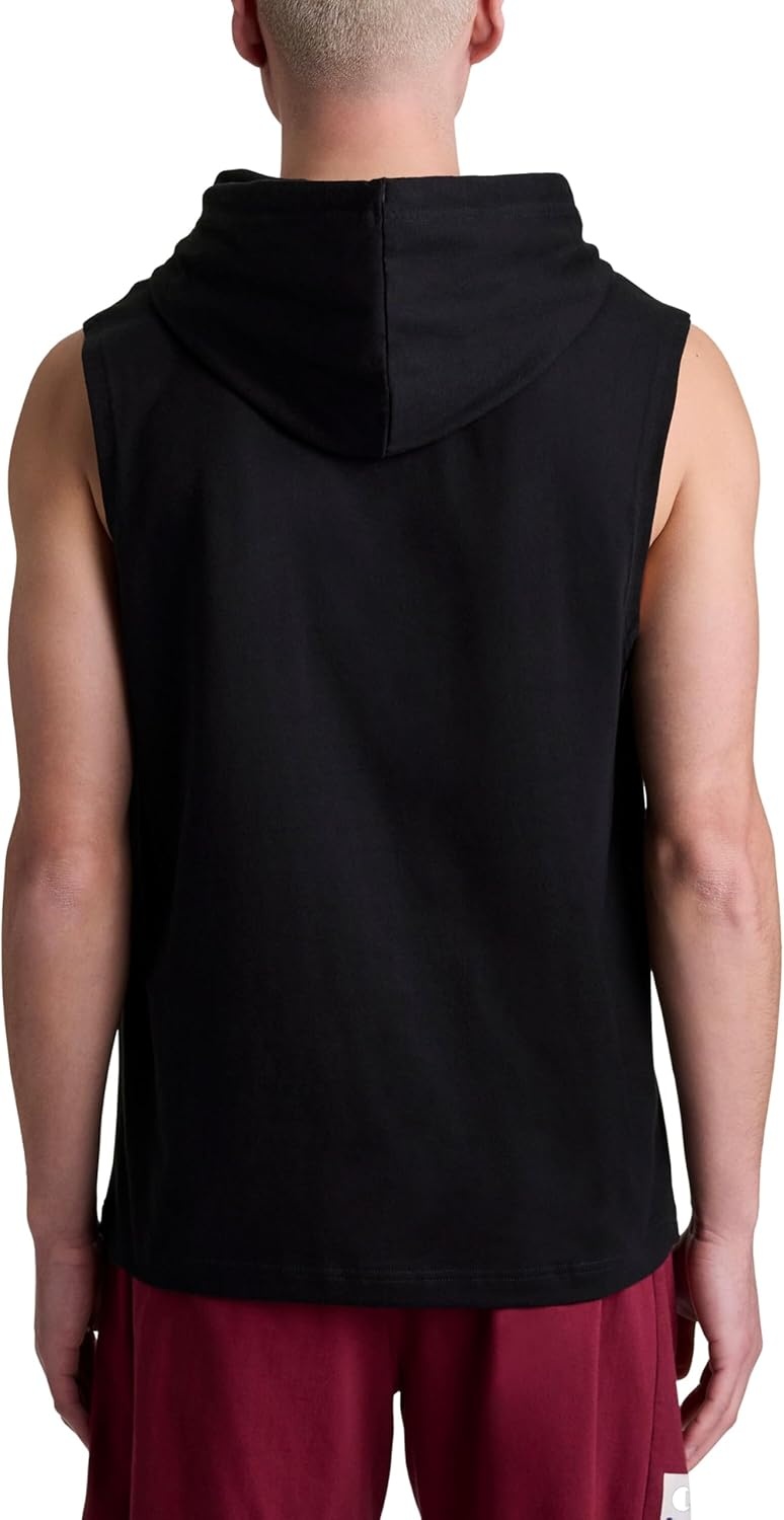 image:imageChampion Mens Sleeveless TShirt Hoodie Standard Fit LightweightBlack C Logo