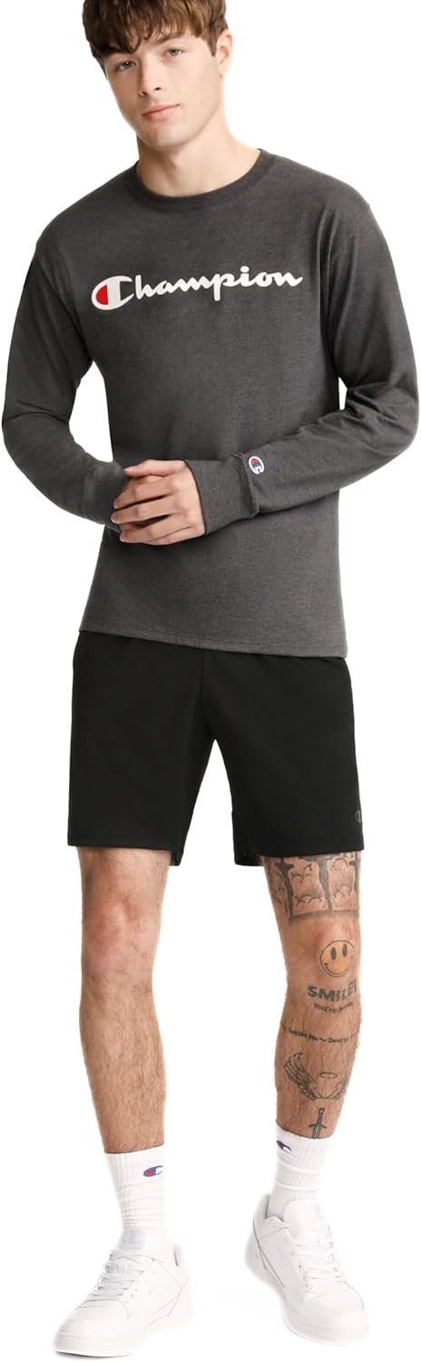 image:imageChampion Mens Sport Shorts Standard Fit 7 Inch Inseam Lightweight Fabric MoistureWickingBlack