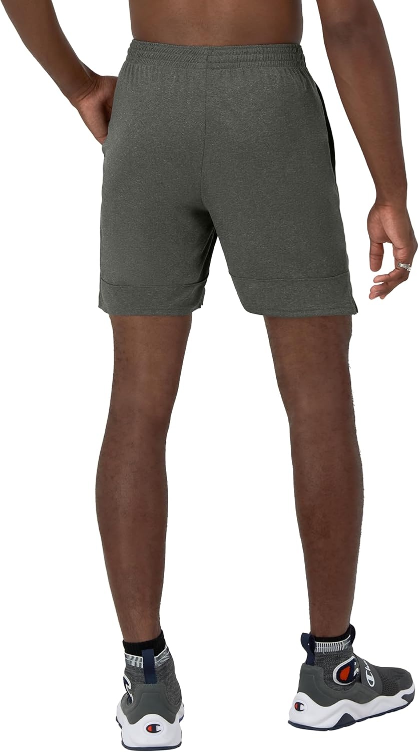 image:imageChampion Mens Sport Shorts Standard Fit 7 Inch Inseam Lightweight Fabric MoistureWickingGranite Heather