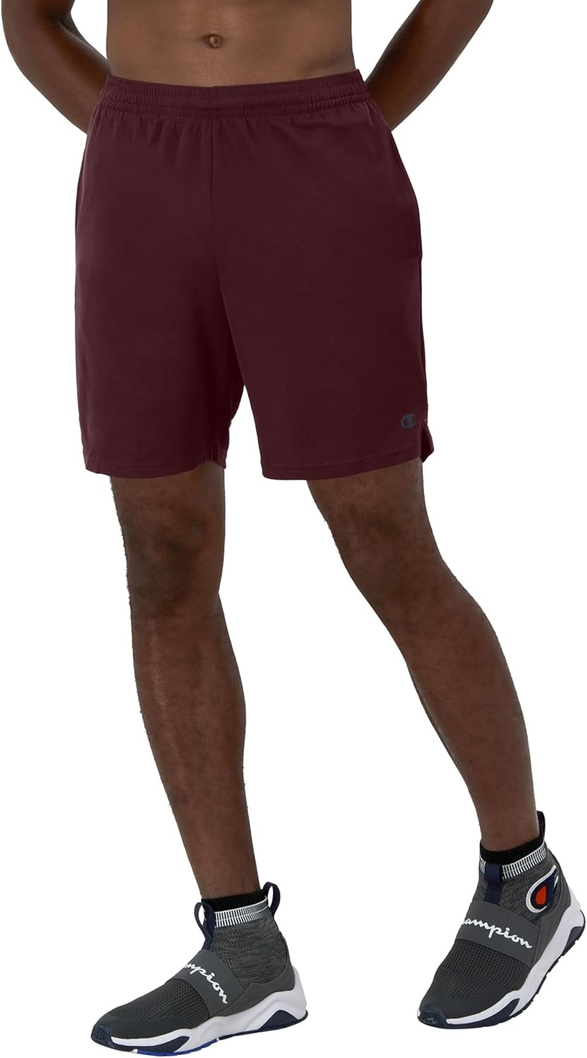 image:imageChampion Mens Sport Shorts Standard Fit 7 Inch Inseam Lightweight Fabric MoistureWickingMaroon