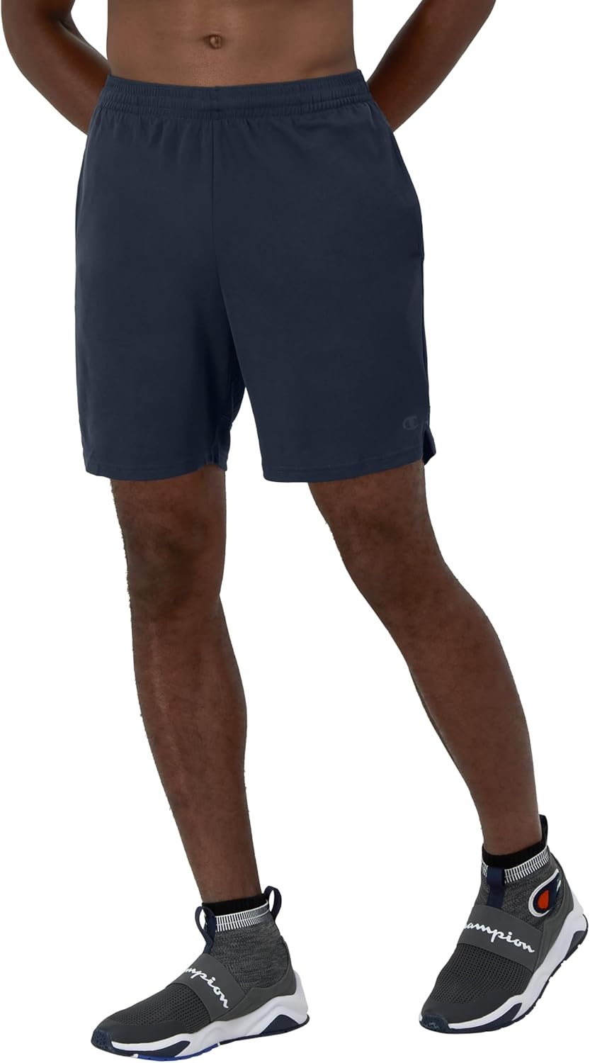 image:imageChampion Mens Sport Shorts Standard Fit 7 Inch Inseam Lightweight Fabric MoistureWickingNavy