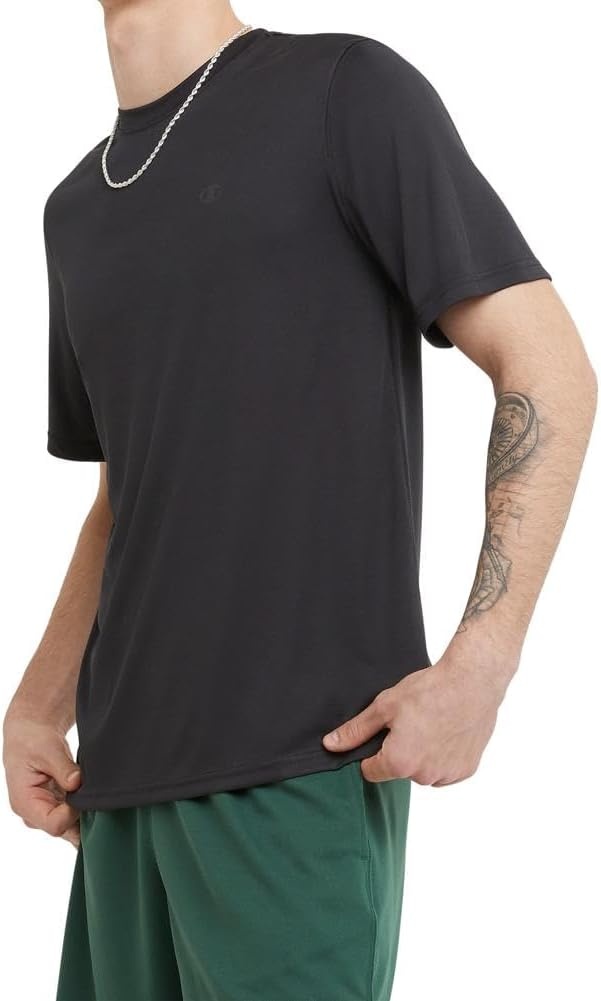 image:imageChampion Mens Tshirt Sport Tee Moisture Wicking Anti Odor Athletic Tshirt for Men Reg Or Big amp TallBlack