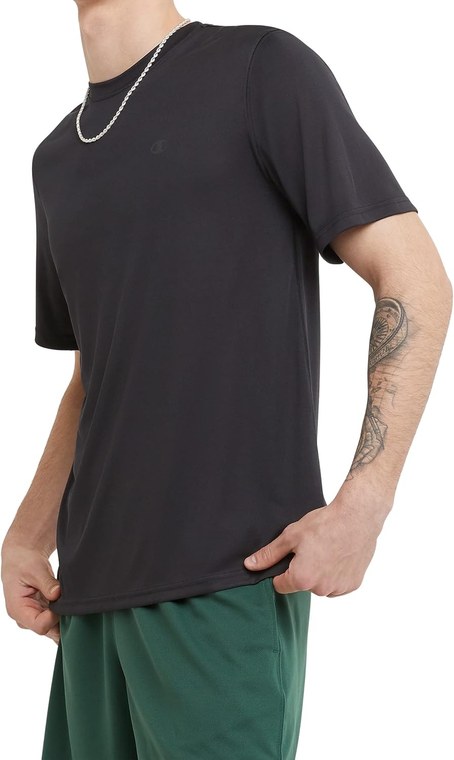 image:imageChampion Mens Tshirt Sport Tee Moisture Wicking Anti Odor Athletic Tshirt for Men Reg Or Big amp TallBlack
